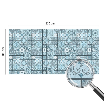 Dekorplast till fönster mosaik Blå kakelplattor