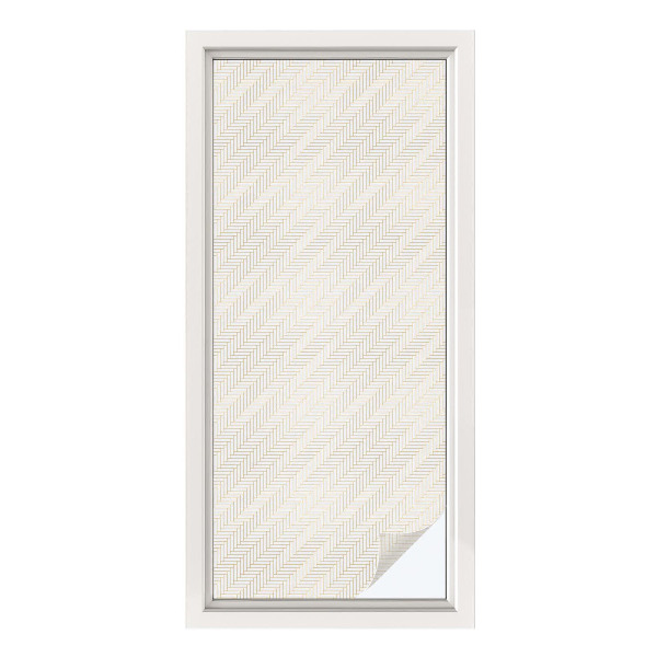 Frostad fönsterfilm med färgat mönster Fiskbensmönster elegans