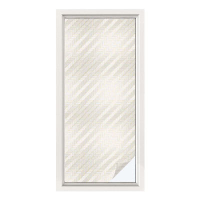 Frostad fönsterfilm med färgat mönster Fiskbensmönster elegans