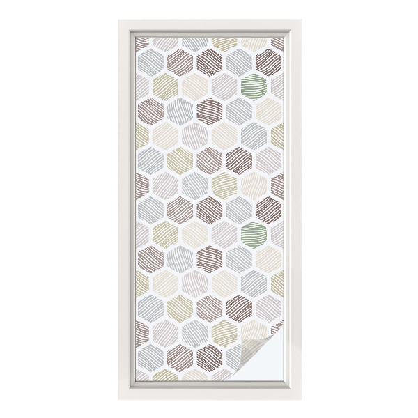 Fönsterfilm med mosaikmönster Geometriska vågor