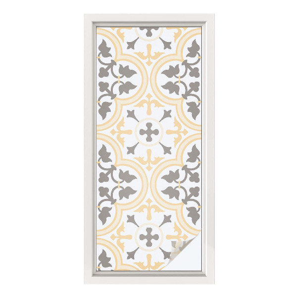 Frostad fönsterfilm med färgat mönster Växtmönster