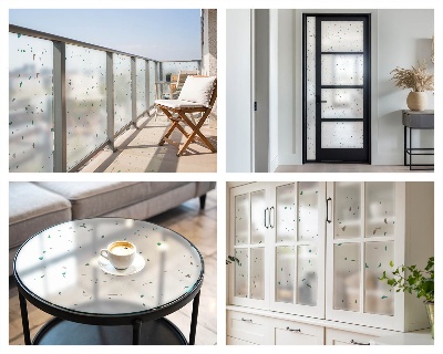 Fönsterfilm med mosaikmönster Spridda element