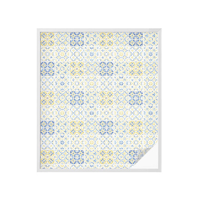 Frostad fönsterfilm med färgat mönster Klassiska kakelplattor