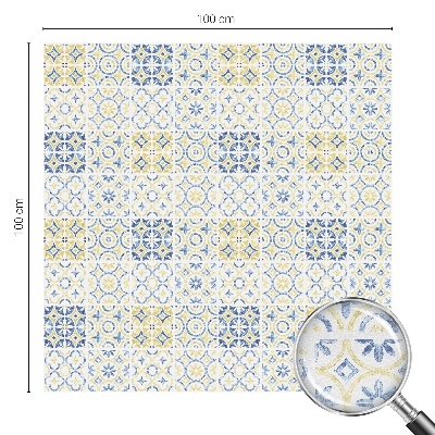 Frostad fönsterfilm med färgat mönster Klassiska kakelplattor