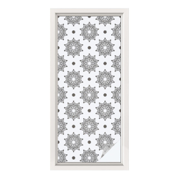 Frostad fönsterfilm med färgat mönster Klassiska rosetter