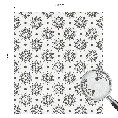 Frostad fönsterfilm med färgat mönster Klassiska rosetter