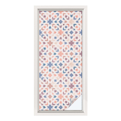 Frostad fönsterfilm med färgat mönster Färgglada mönster