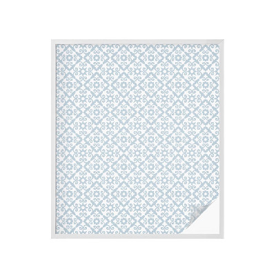 Frostfilm med dekorativt mönster Blå ornament