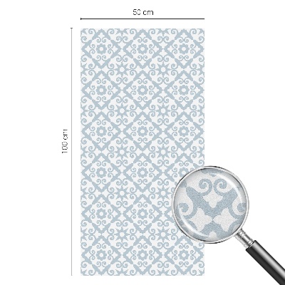 Frostfilm med dekorativt mönster Blå ornament