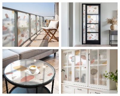 Solfilm fönster insynsskydd Abstrakt terrazzo