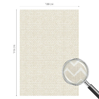 Frostfilm med dekorativt mönster Beige sicksackmönster