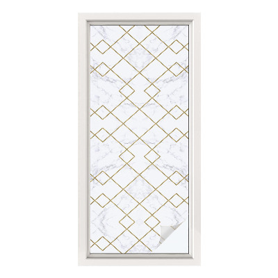 Frostad fönsterfilm med färgat mönster Geometriska linjer