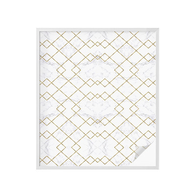 Frostad fönsterfilm med färgat mönster Geometriska linjer