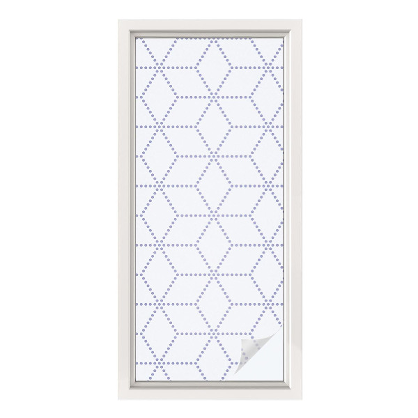 Frostad fönsterfilm med färgat mönster Lila romber