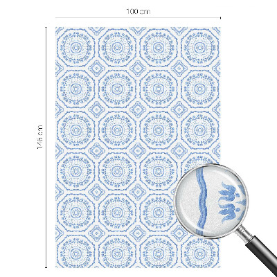 Frostad fönsterfilm med färgat mönster Blommiga ornament