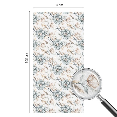 Frostad fönsterfilm med färgat mönster Blommig elegans