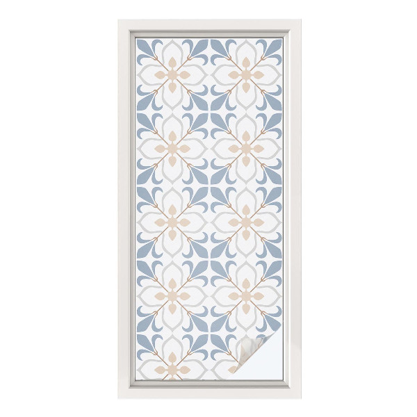 Frostad fönsterfilm med färgat mönster Blommig skönhet