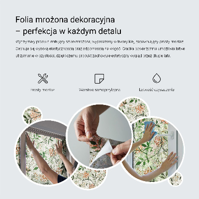 Dekorplast till fönster mosaik Blommiga ornament