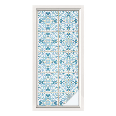 Frostad fönsterfilm med färgat mönster Blommiga plattor