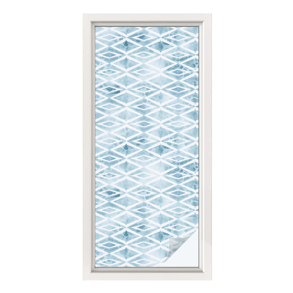 Dekorplast till fönster mosaik Blå romber