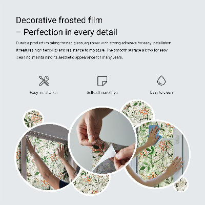 Fönsterfilm med mosaikmönster Blommig charm