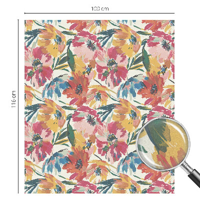 Frostad fönsterfilm med färgat mönster Blomexplosion