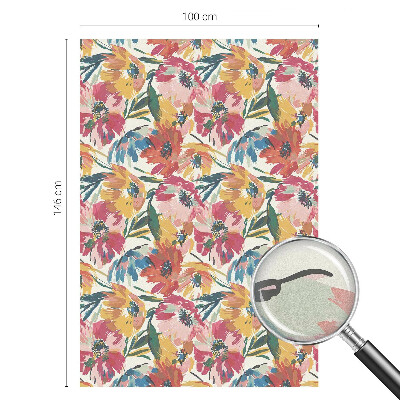 Frostad fönsterfilm med färgat mönster Blomexplosion