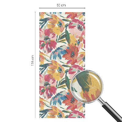 Frostad fönsterfilm med färgat mönster Blomexplosion