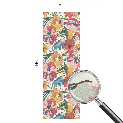 Frostad fönsterfilm med färgat mönster Blomexplosion