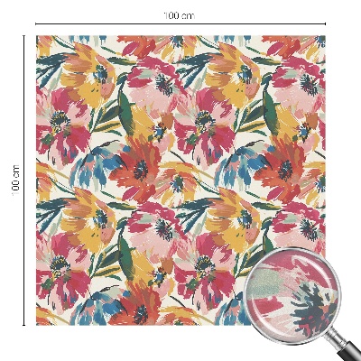 Frostad fönsterfilm med färgat mönster Blomexplosion