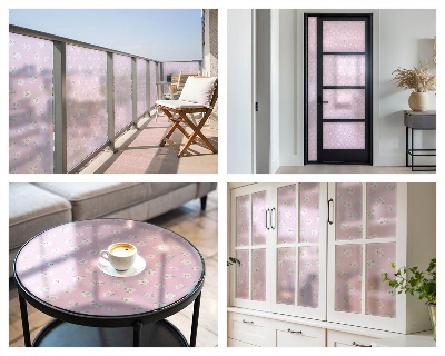 Dekorplast till fönster mosaik Blommönster