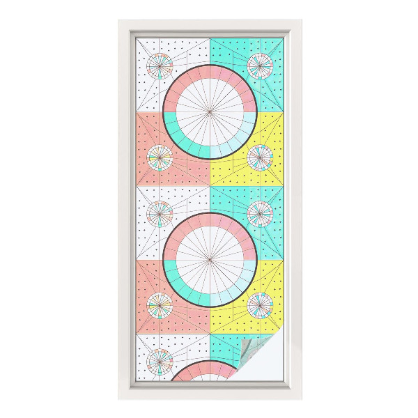 Dekorplast till fönster mosaik Geometriska cirklar