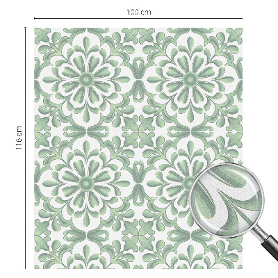 Frostad fönsterfilm med färgat mönster Gröna blad