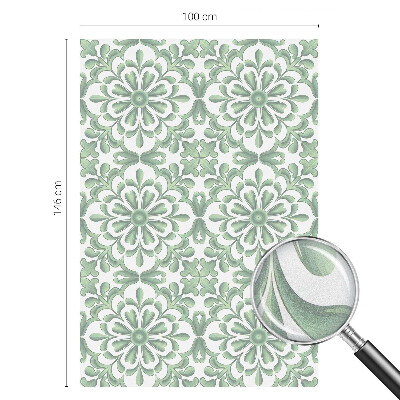 Frostad fönsterfilm med färgat mönster Gröna blad