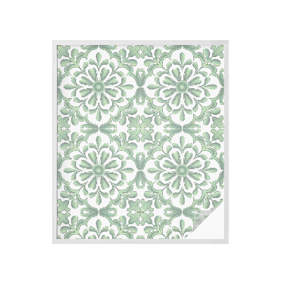 Frostad fönsterfilm med färgat mönster Gröna blad