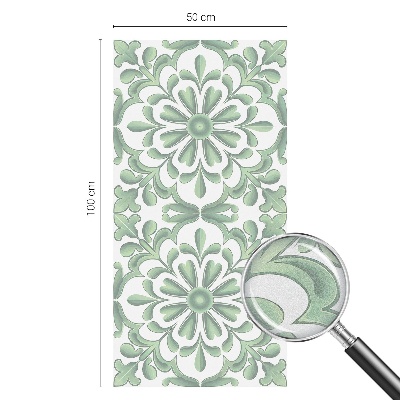 Frostad fönsterfilm med färgat mönster Gröna blad