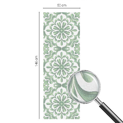 Frostad fönsterfilm med färgat mönster Gröna blad