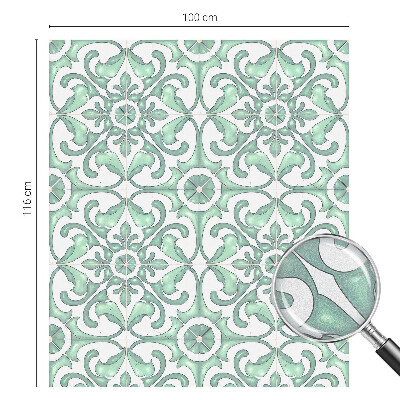 Frostfilm med dekorativt mönster Grön symmetri