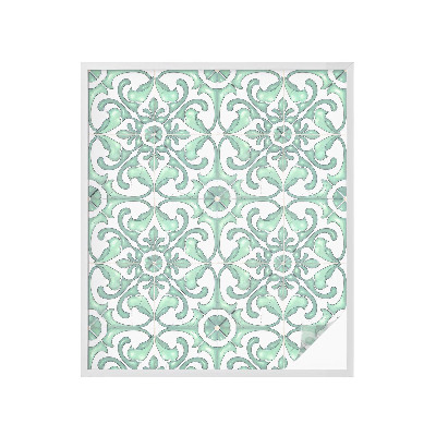 Frostfilm med dekorativt mönster Grön symmetri