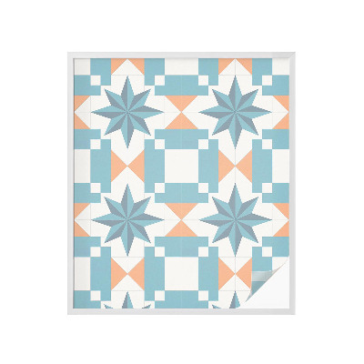 Frostad fönsterfilm med färgat mönster Blå stjärnor