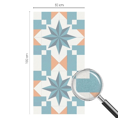 Frostad fönsterfilm med färgat mönster Blå stjärnor