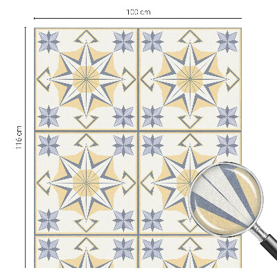 Frostad fönsterfilm med färgat mönster Geometriska stjärnor