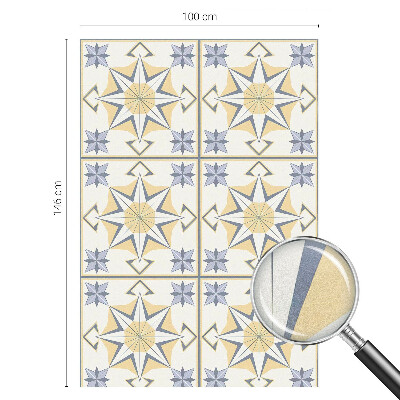 Frostad fönsterfilm med färgat mönster Geometriska stjärnor