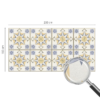 Frostad fönsterfilm med färgat mönster Geometriska stjärnor