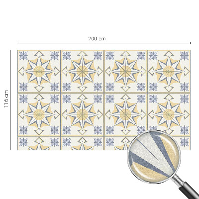 Frostad fönsterfilm med färgat mönster Geometriska stjärnor