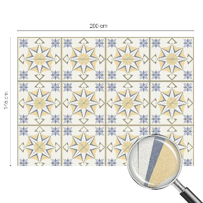 Frostad fönsterfilm med färgat mönster Geometriska stjärnor