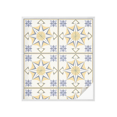 Frostad fönsterfilm med färgat mönster Geometriska stjärnor