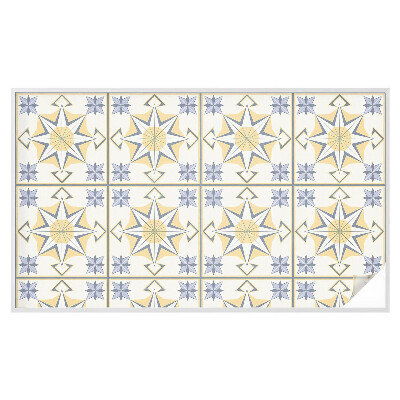 Frostad fönsterfilm med färgat mönster Geometriska stjärnor