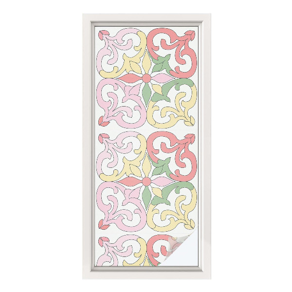 Dekorplast till fönster mosaik Blommiga ornament