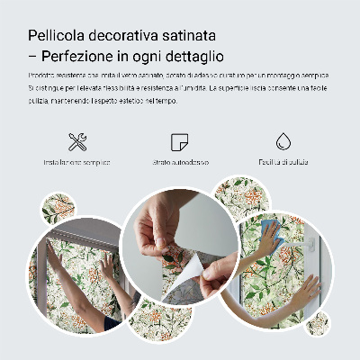 Dekorplast till fönster mosaik Blommiga ornament